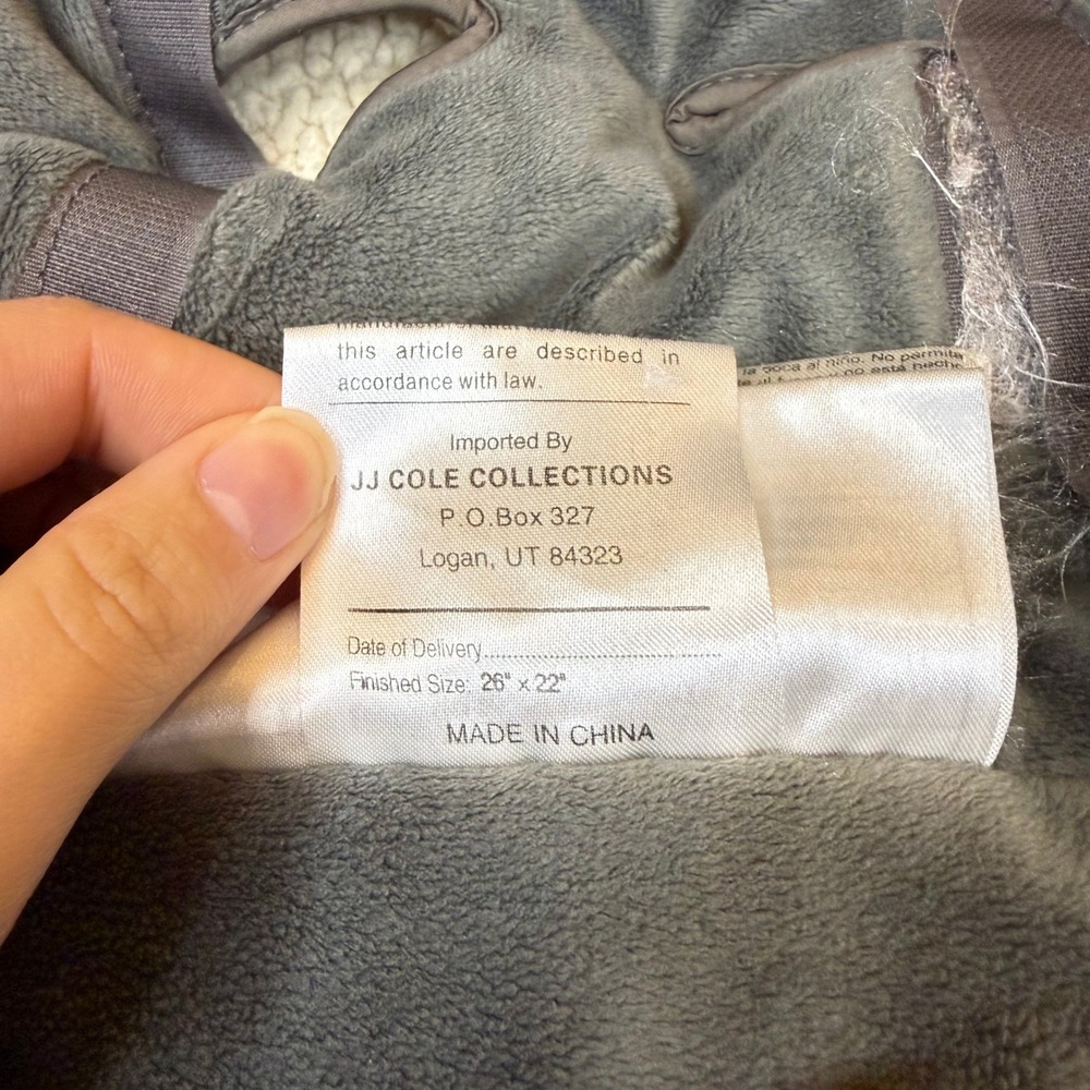 JJ‎ Cole Bundleme Infant Cozy Footmuff Stroller Snowsuit Gray Sherpa Lined - Picture 3 of 6